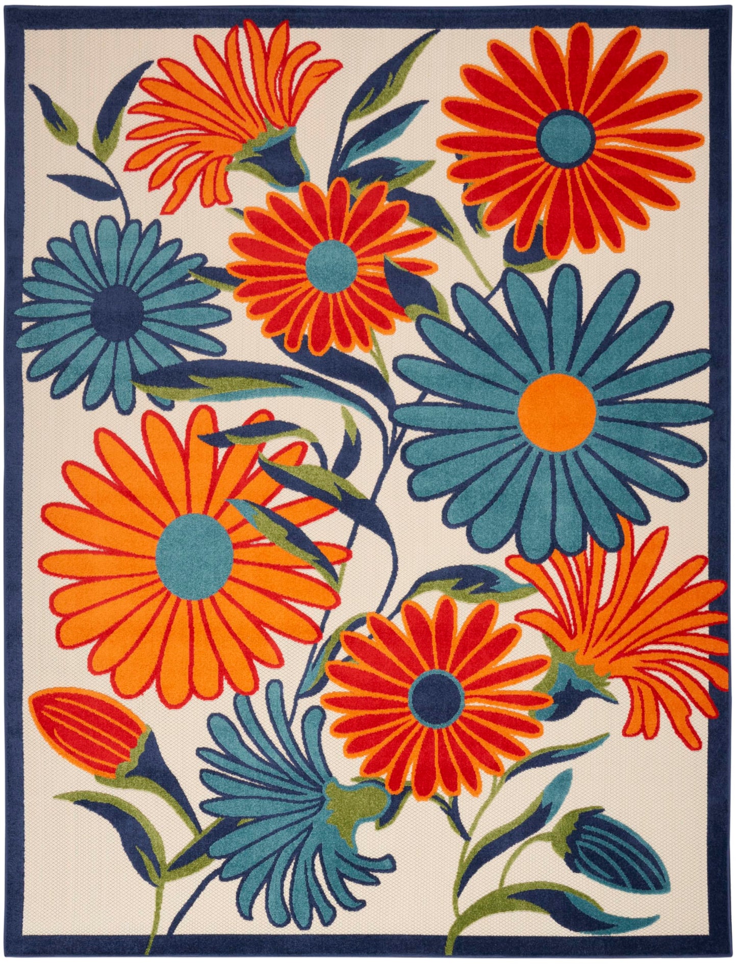 Nourison Home Aloha Multicolor 9' x 12' Area Rug - Easy Clean, Non Shedding, Bed Room, Living Room, Dining Room, Kitchen (9' x 12')