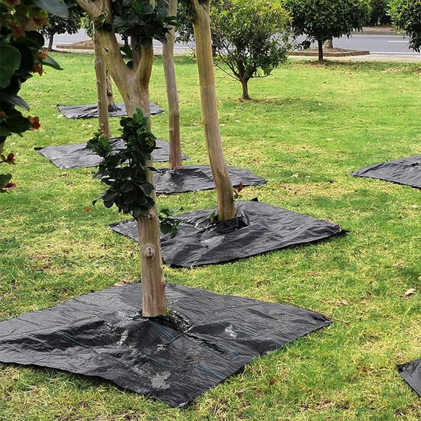 FHJDFHYHC 40in Premium Garden Weed Barrier Landscape Fabric Weed Barrier Fabric,Mulch mat,Mulch Ring,Tree Rings for Easy Set up and Superior Weed Control(10pcs)