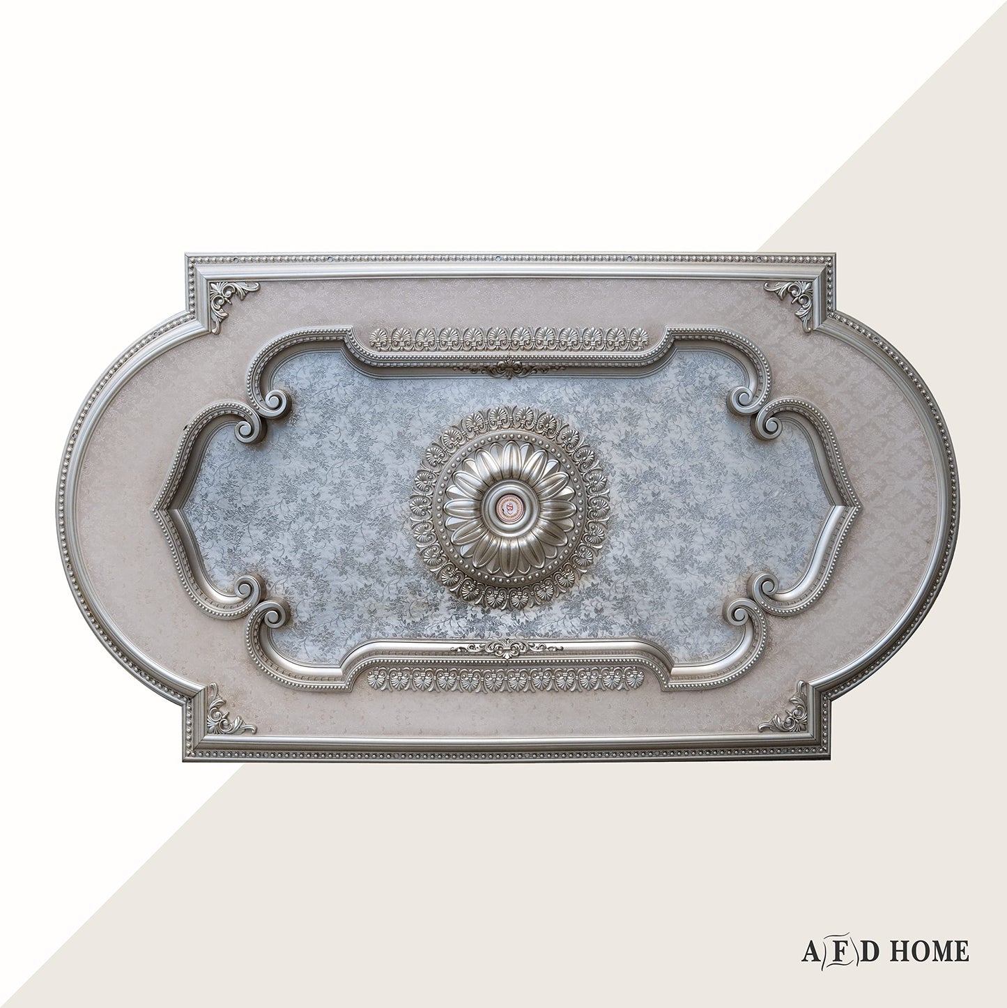 AFD Home Rectangular Ceiling Medallion or Fan Medallion, 94 Inches, Champagne Silver