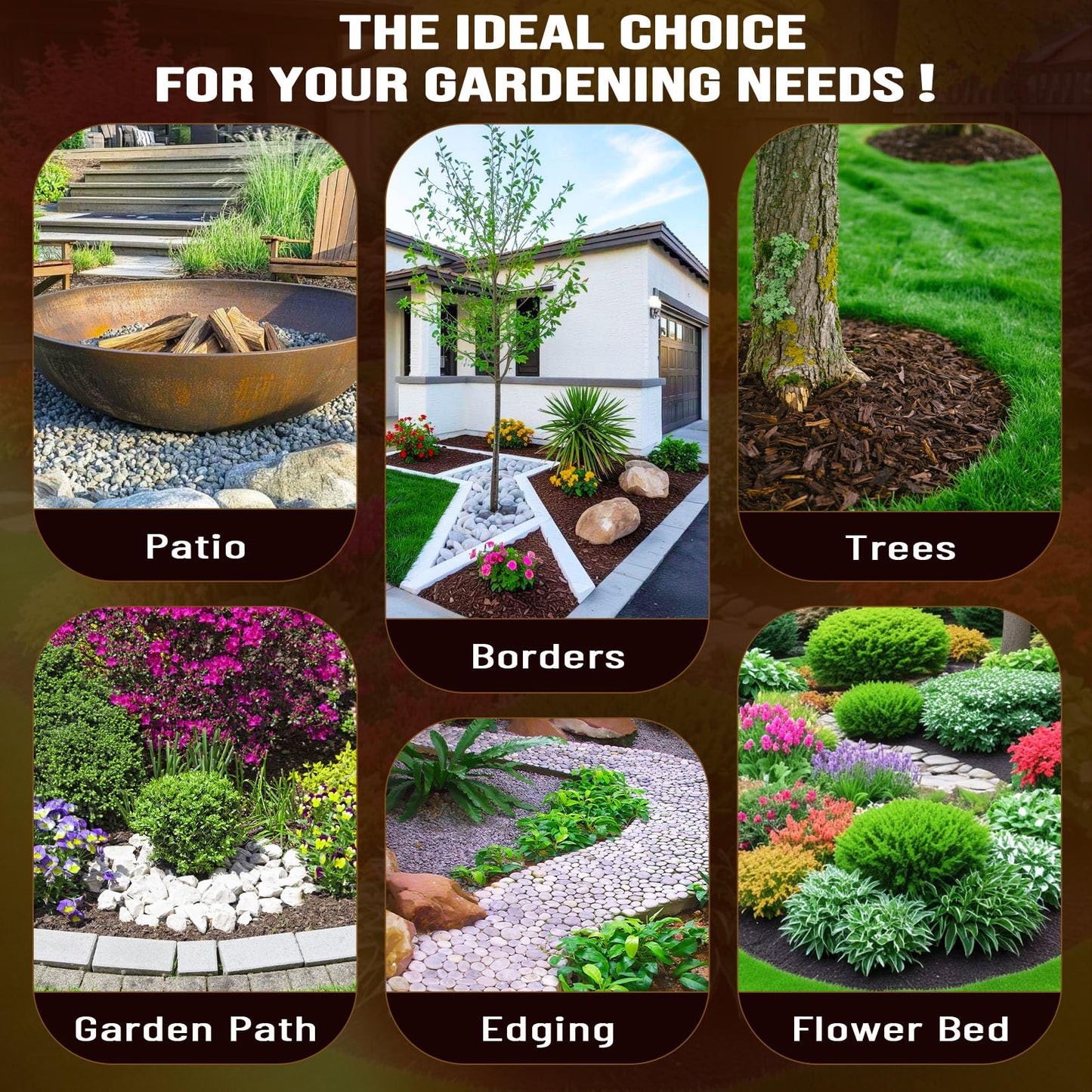 Mulch Glue - 32 OZ Rubber Mulch for Landscaping, Pet Safe Rock Glue, Ground Coverage Gravel Glue, Stone Sealer, Mulch Adhesive for Pathway, Patio, Plants, Fast Dry Non-Toxic No Mixing Required