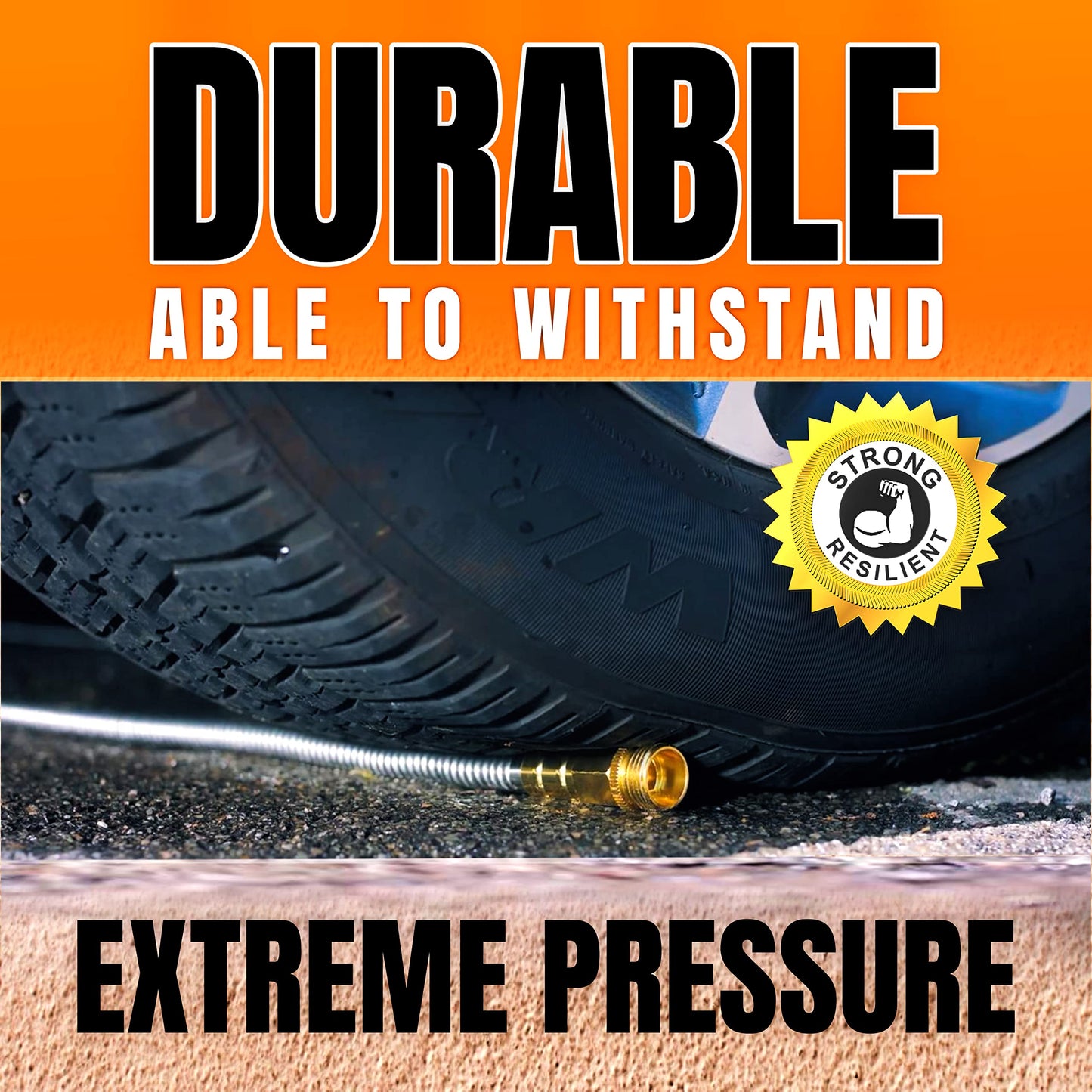 Tardigrade Metal Garden Hose 50 FT, Heavy Duty 304 Stainless Steel Water Hoses, Unmatched Durability, Flexible, No Kink & Tangle, Lightweight, Pet & Rust Proof for Outdoor Lawn Yard