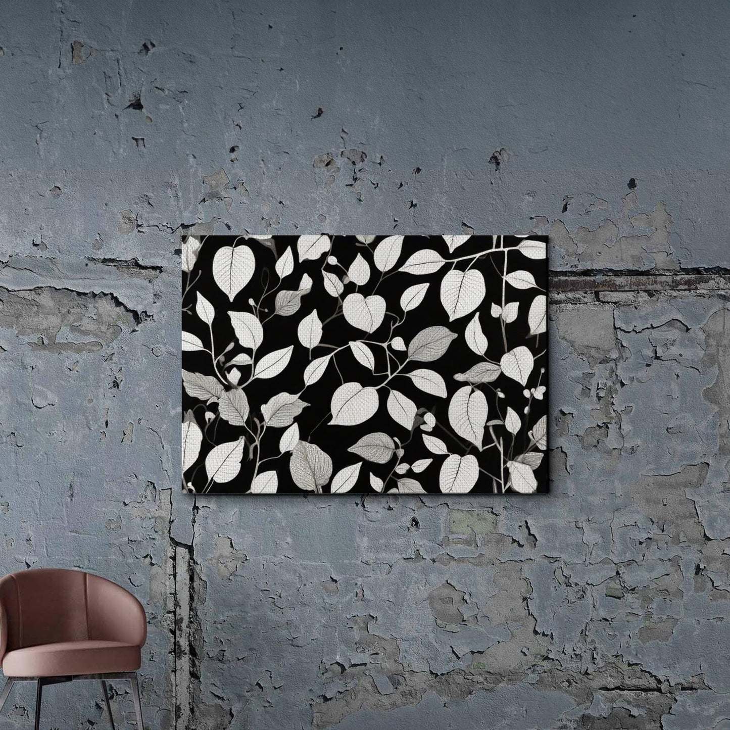 Canvas Print Scandinavian Folk Art Black and Beige Abstract Botanical Wall Art for Scandinavian Home Decor Decor Canvas, Decor