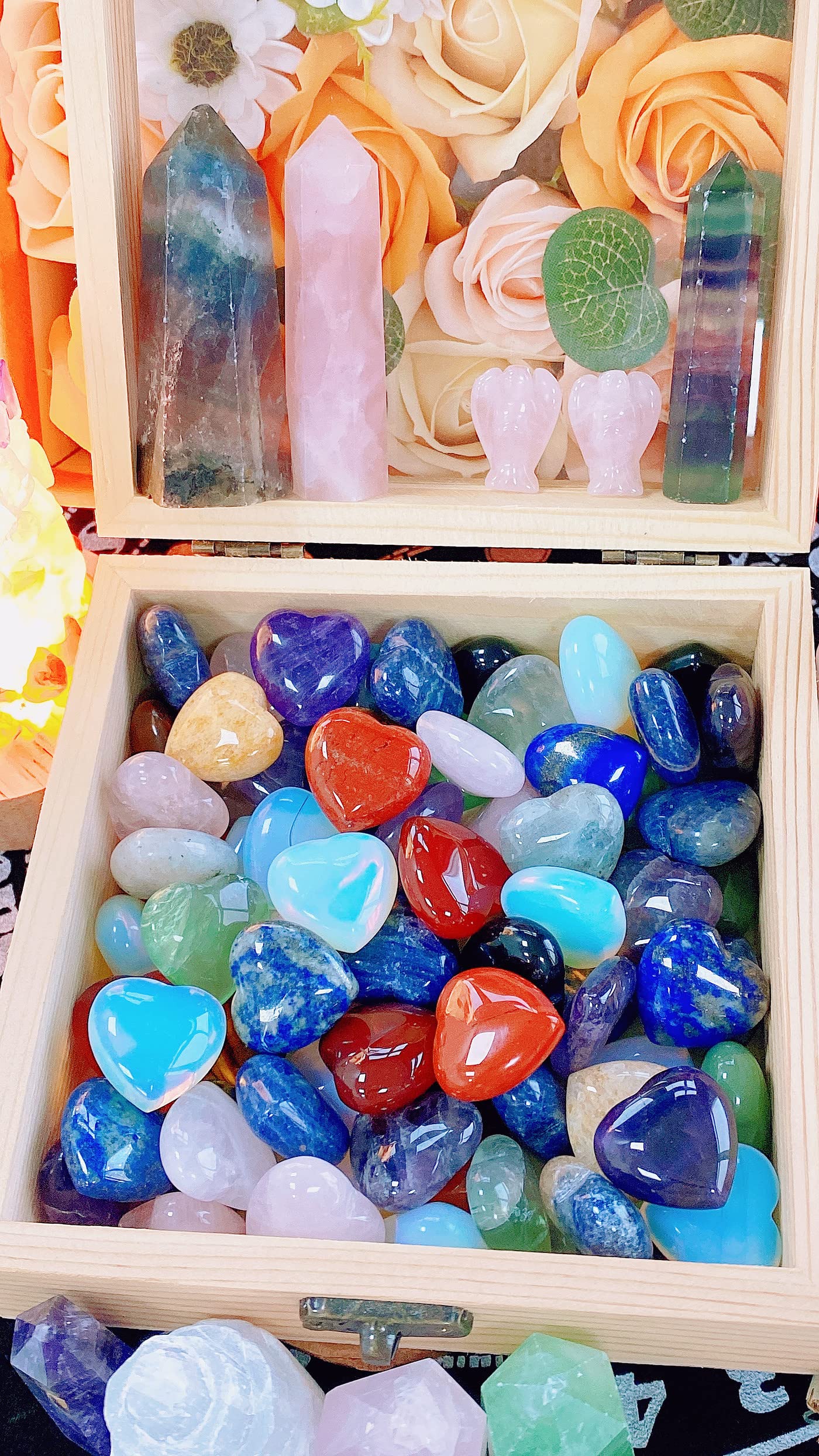 QINJIEJIE 10 PCS Green Aventurine Crystal Thick Heart Healing Crystals Polished Love Heart Shaped Stones Bulk Gemstones Set Palm Worry Stone Reiki Green Crystal Worry Stone Love Gift for Teacher