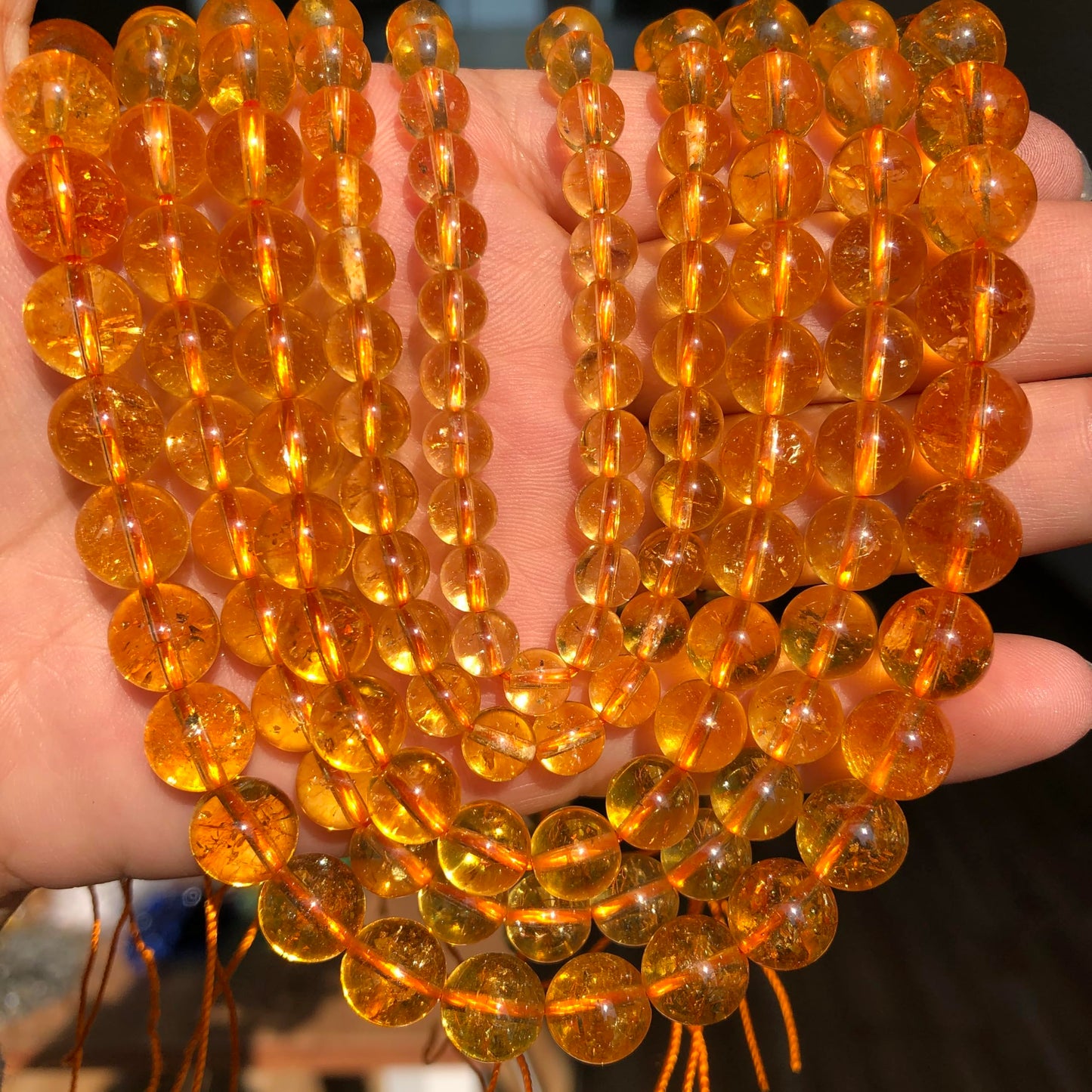 Yochus 45pcs Yellow Citrine Beads，8mm Healing Power Natural Stone Round Loose Beads for Jewelry Making Earring Necklace DIY Crafts