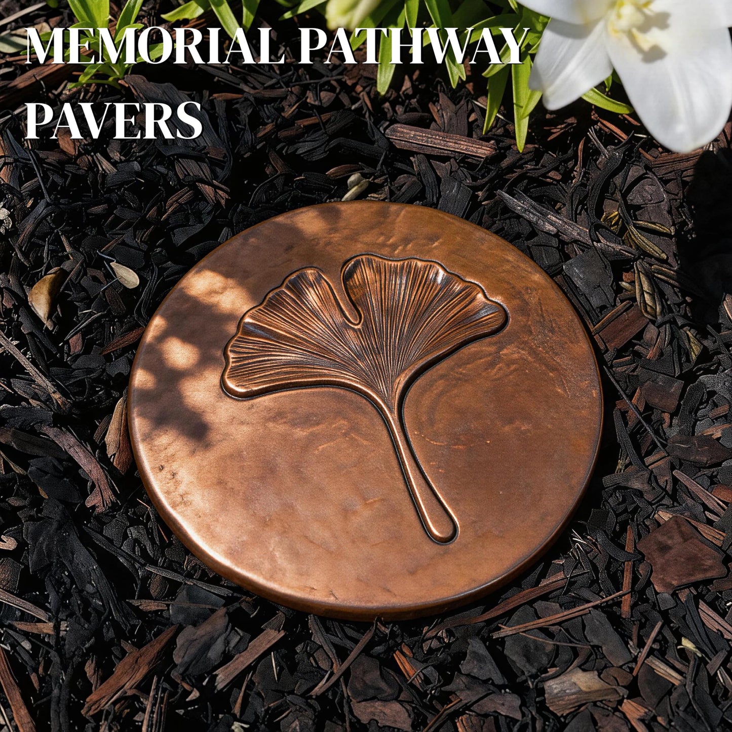 Stepping Stones Outdoor Set of 3, 10.8" Antique Ginkgo Bronze Garden Stones Outdoor Decorative Set – Grandma Mothers Day Gifts, Garden Memorial Stone for Loved Ones, Backyard Pathway Pavers, Walkway