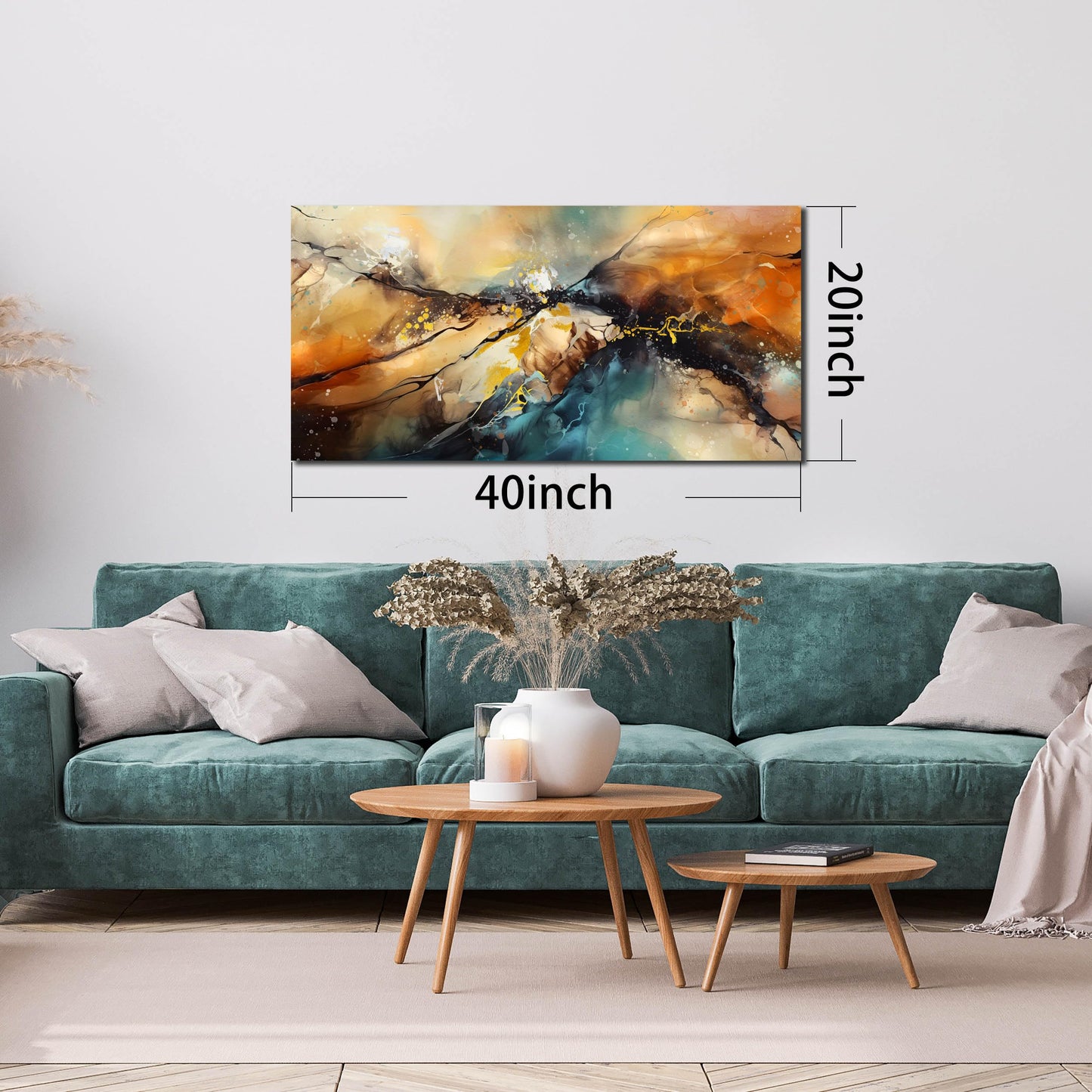 JKWALL77 Abstract Paintings Wall Art for Living Room - Modern Wall Decor for Bedroom Kitchen Room Wall Art Ready to Hang Size 20" x 40"