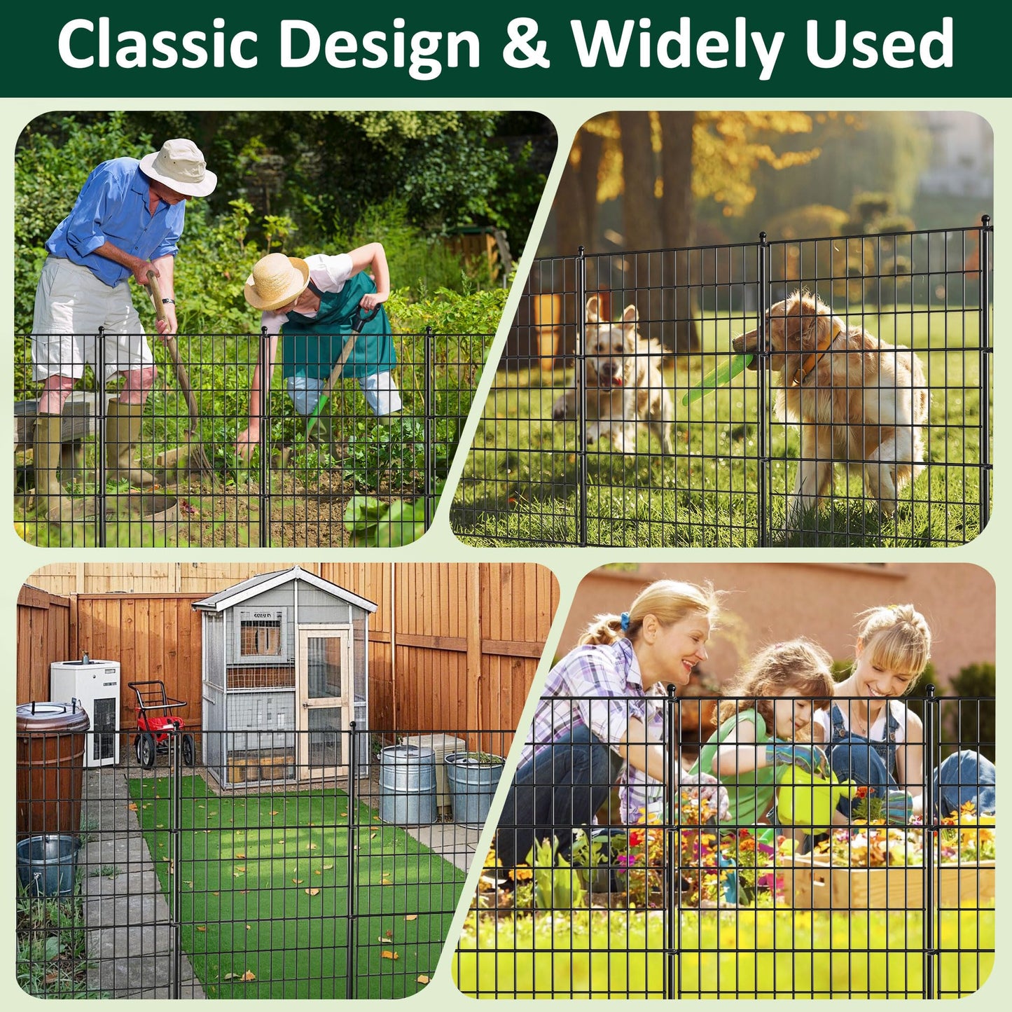 LUCKPRO 10 Panels Decorative Garden Fence Animal Barrier Heavy Duty No Dig Dog Fence Outdoor for Yard 32 in(H) X 23.6 ft(L) Garden Fencing with Ground Stakes for Backyard, Patio Decor
