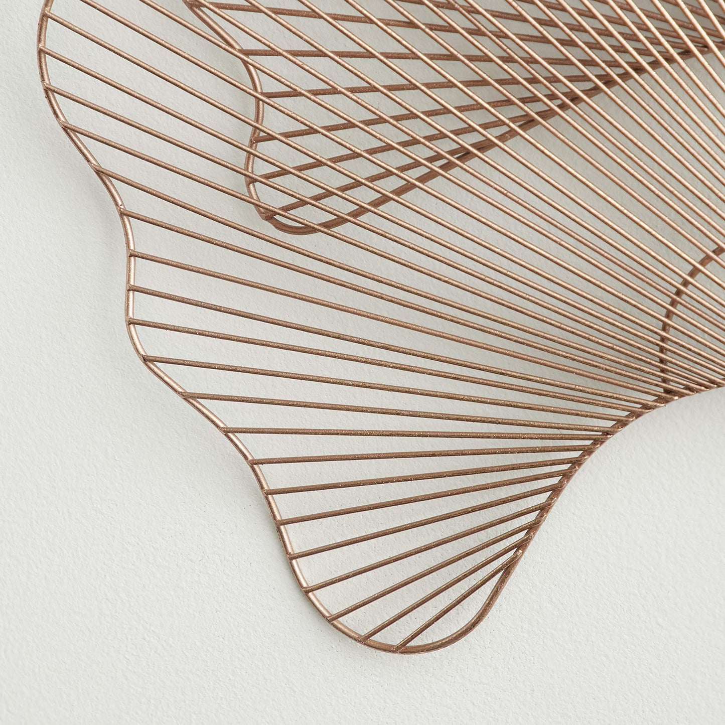 Deco 79 Metal Floral Home Wall Decor Ginkgo Leaf Wire Wall Sculpture, Wall Art 35" x 1" x 34", Copper