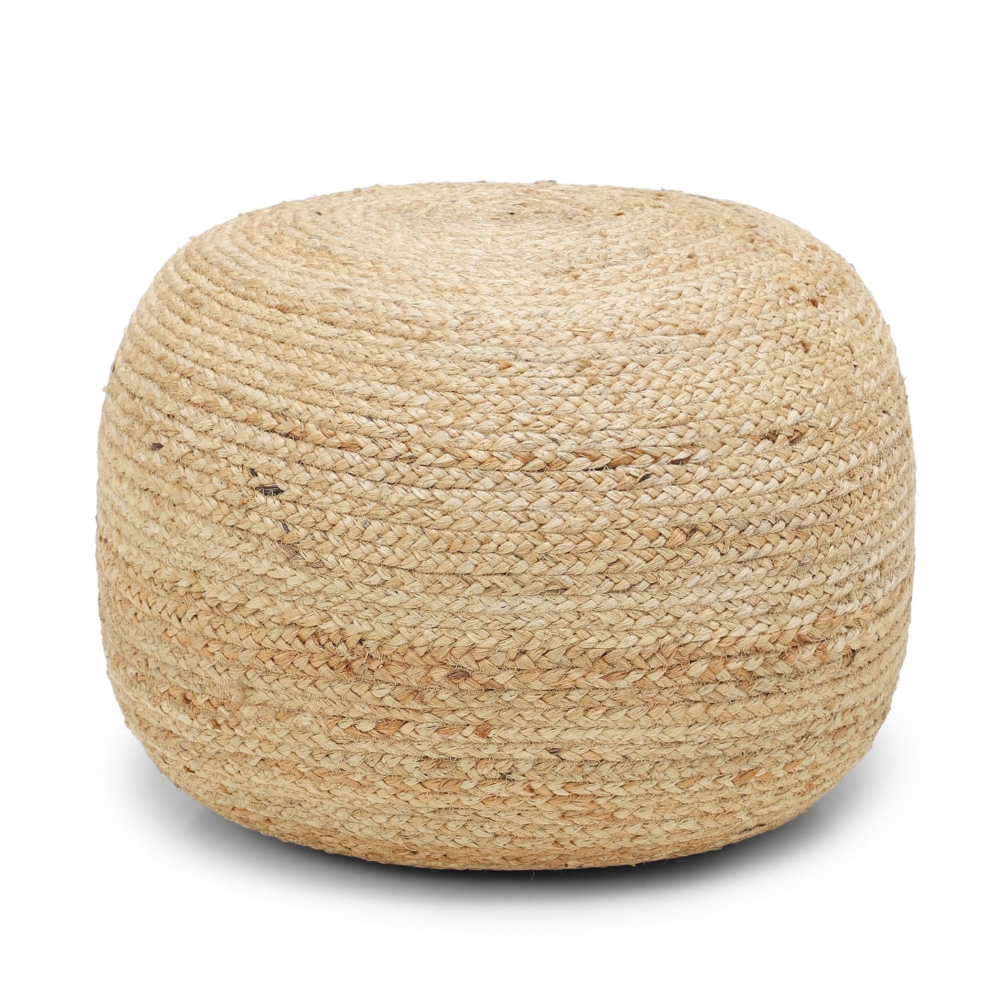 REDEARTH · Jute Circular Jute Pouf Ottoman - Braided Pouffe Accent Sitting Round Footrest for Living Room, Bedroom, Nursery, kidsroom, Patio, Gym; 100% Jute (19.5"X19.5"X14"; Jute Natural)