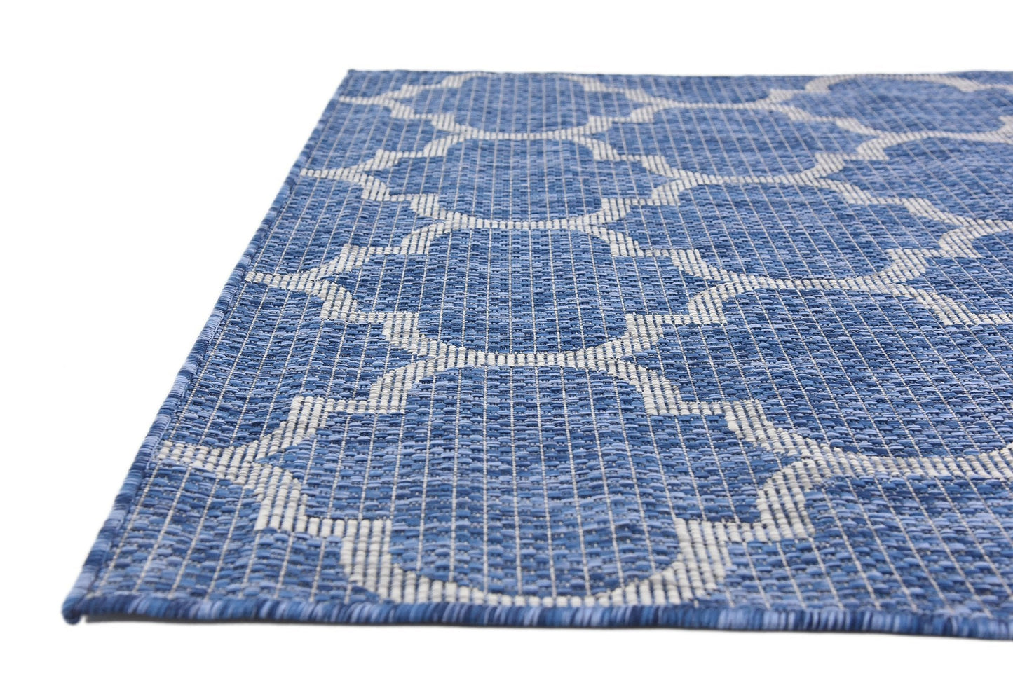 Unique Loom Outdoor Trellis Collection Area Rug (4' 1" x 6' 1" Rectangle, Navy Blue/ Ivory)