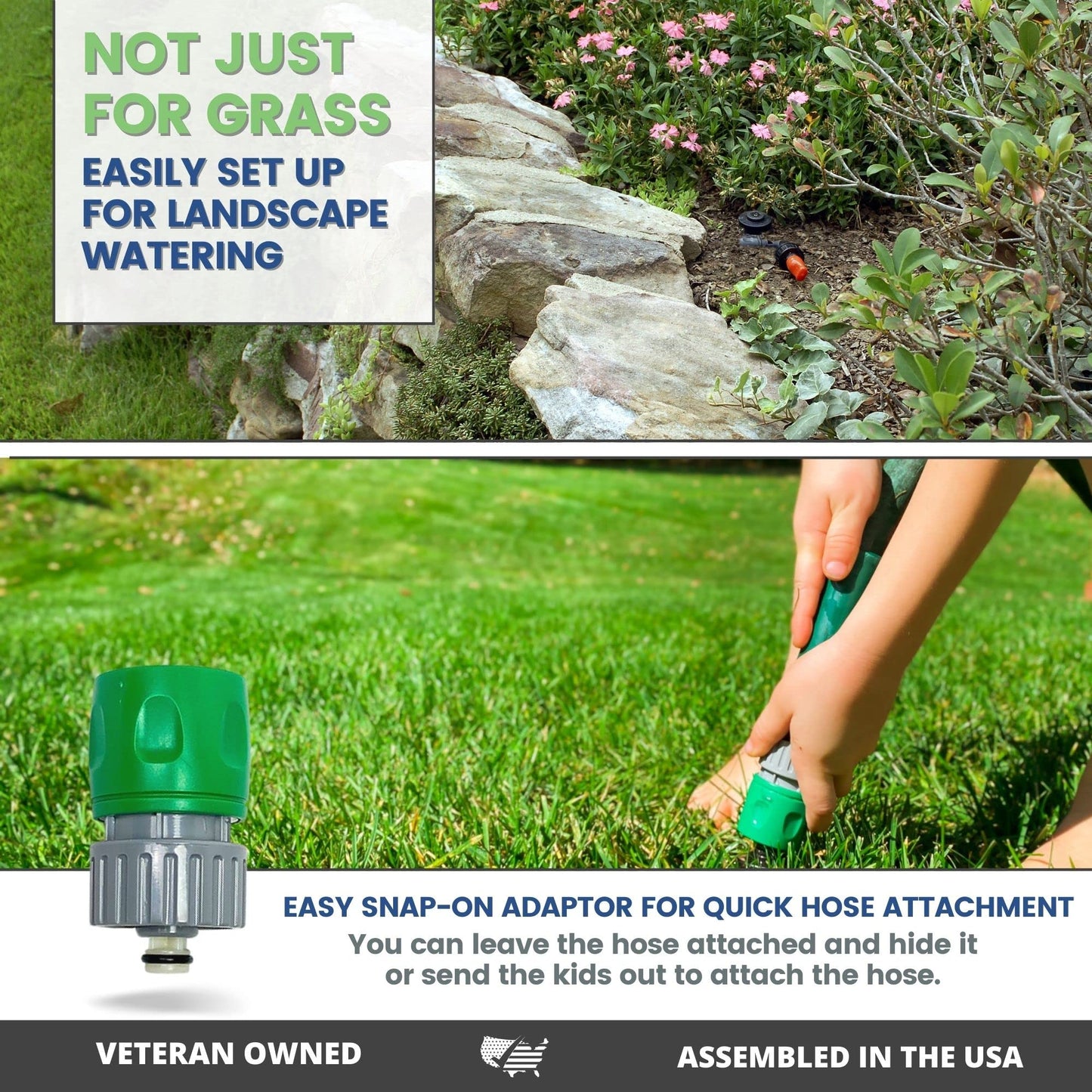 Quick-Snap QSK-745 In-Ground 5-Inch Pop-Up Adjustable Sprinkler 5-Pack With Quick Hose Connectors And Splitters