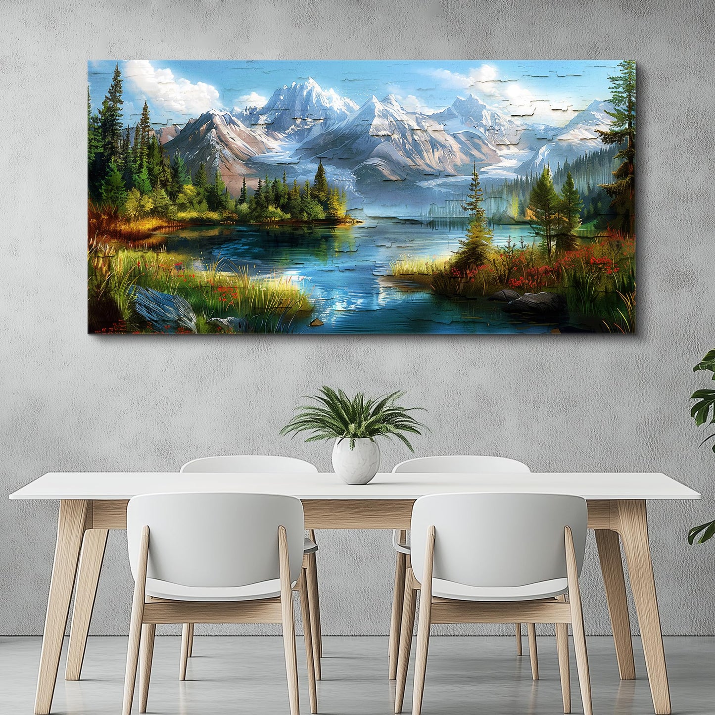FUHAIHUA Canvas Wall Art For Living Room Wall Decor For Bedroom Modern Office Wall Decoration Mountains Rivers Landscape Painting Farmhouse Pictures Artwork Room Aesthetic Home Decor 20x40 In