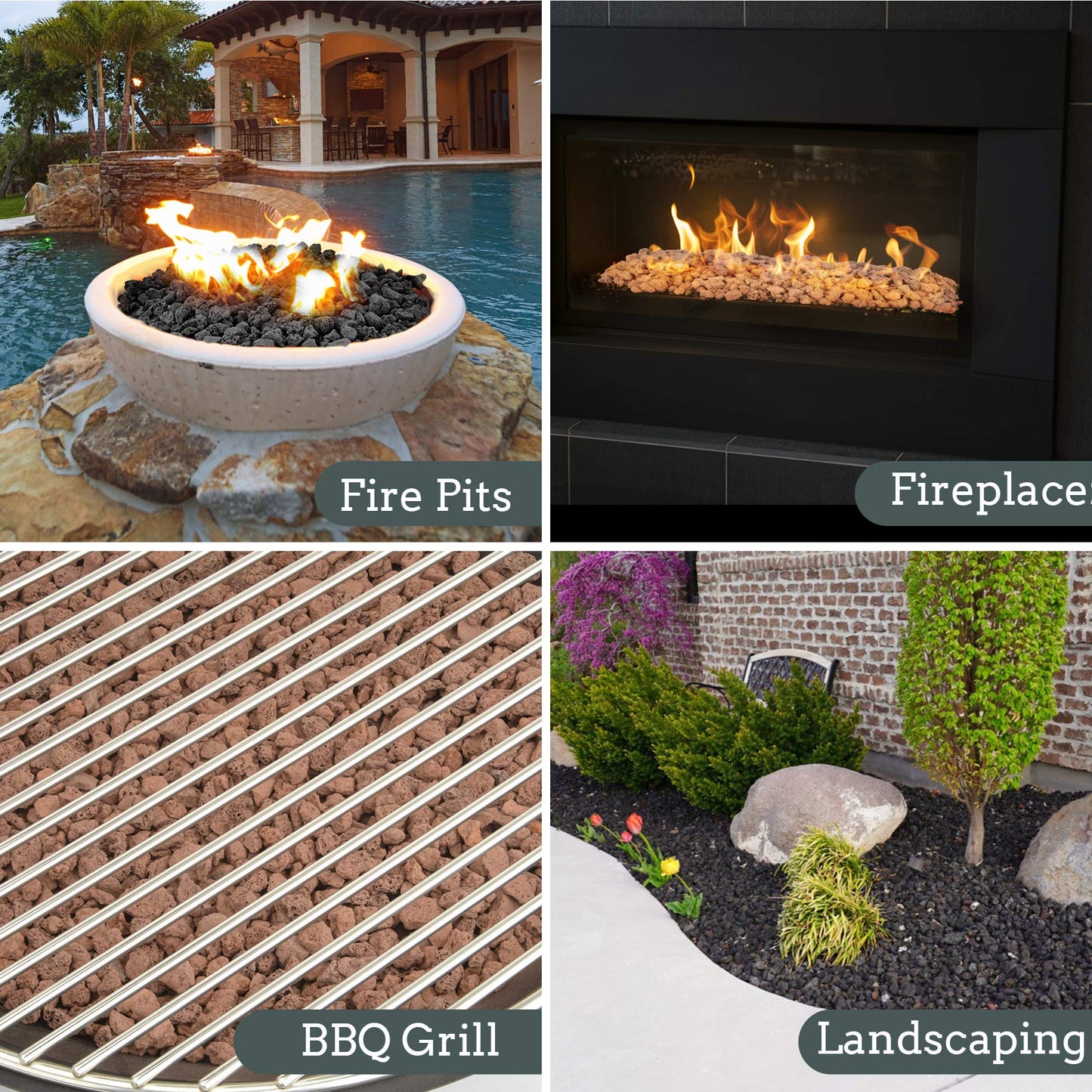 Mr. Fireglass Natural Lava Rock, 0.4"- 0.8" Small Volcanic Lava Rock for Indoor & Outdoor Fire Pits, Fireplaces, Fire Bowls & Fire Table, Decorative Garden Landscaping, Potted Plants -10 Pounds, Black
