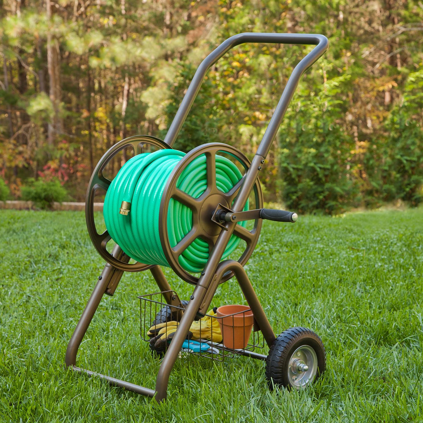 Liberty Garden Products 302 Two Wheel Hose Cart, Bronze