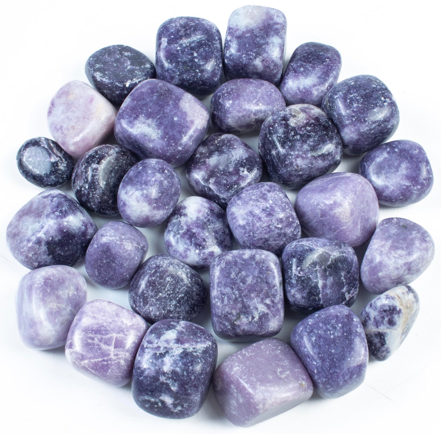 Crocon 1LB Lepidolite Tumbled Stones and Crystals bulk 2000+ Carats - Polished Stones - Rock Collection - vase Filler tumbles - Crystals Healing Reiki - Gemstone Gifts - Fountain tumbles | 20-25 mm,