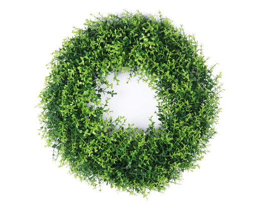 YYCRAFT Artificial Plastic Wreaths 16 Inch Boxwood Party Decor-Green