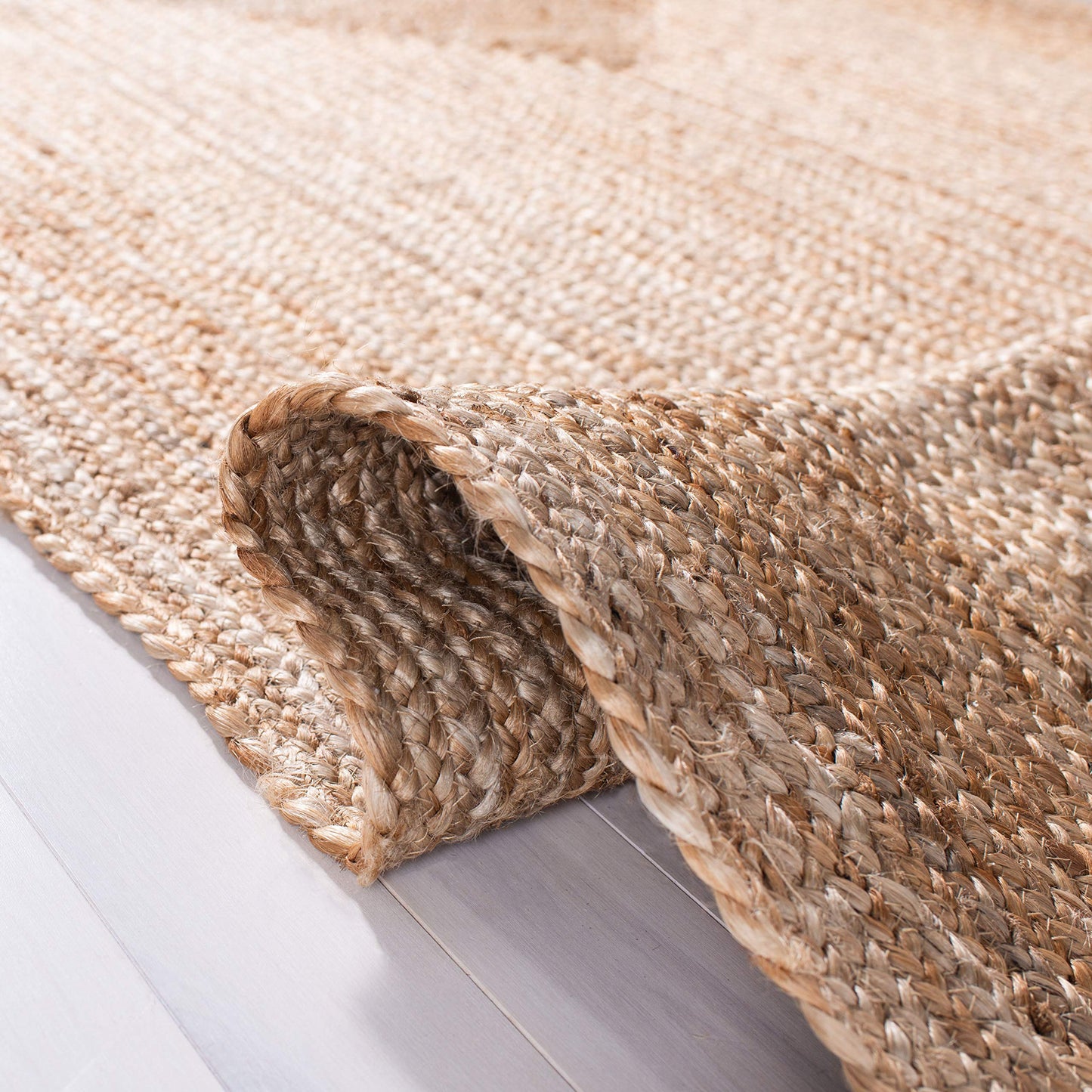 SAFAVIEH Area Rug 5x8 - Cape Cod Collection - Natural Brown, Handmade Braided Flat Weave Jute (CAP252A)