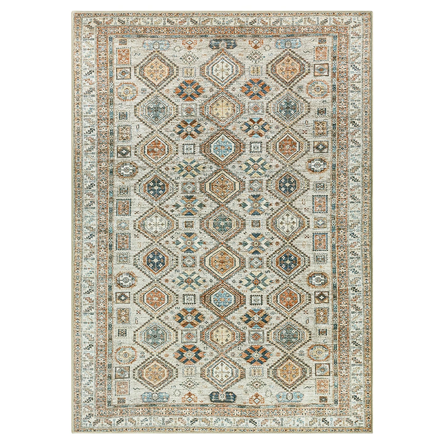 Keen Home Design 3x5 Rug - Machine Washable Entry Rug with Non-Slip Backing, Ideal for Enteryway, Kitchen, Bathroom, Laundry Room - Vintage, Easy Clean, Durable, Low Pile Rug - (3' x 5')