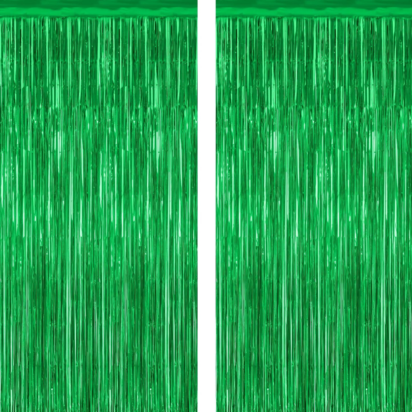 2 Pack Tinsel Backdrop, 3.28 FTx7.05 FT Green St Patricks Day Party Decorations, Metallic Backdrop Curtains Tinsel Curtains Streamer Backdrop, Party Supplies Wall Decor for St. Patricks Party Birthday