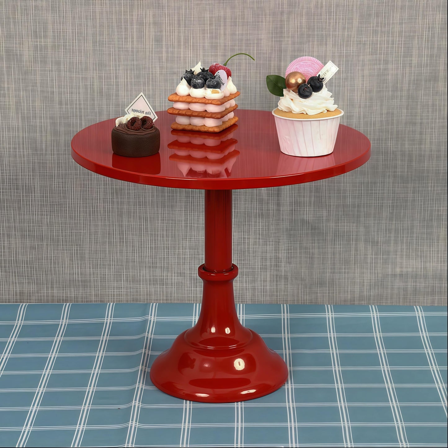 CBBZJY 3 Pcs Metal Cake Stand Set 8/10/12 inch Dessert Table Display Perfect for Baby Shower Wedding Birthday (Red)