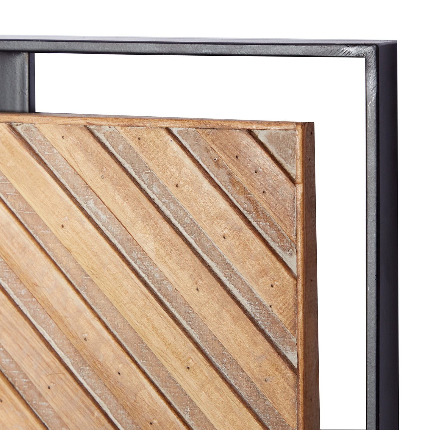 Deco 79 Wooden Geometric Home Wall Decor Linear Carved Wall Sculpture with Black Frame, Set of 2 Wall Art 32"W, 12"H, Brown