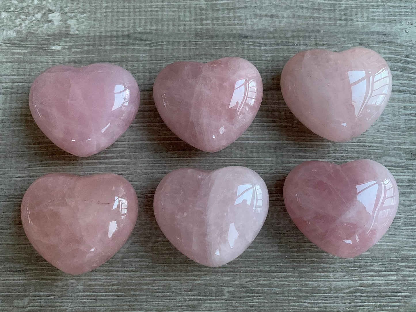 GAF TREASURES Rose Quartz Gemstone Hearts, Polished Rose Quartz Puffy Hearts, Rose Quartz Crystal Palm Stone, Rose Quartz Healing Crystal Hearts (1 Heart)