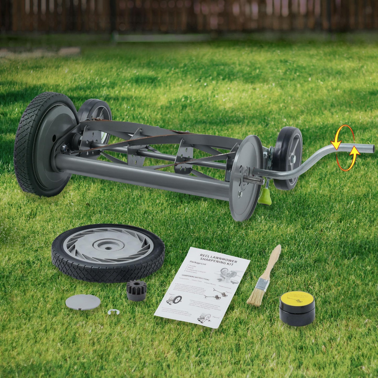 Reel Lawn Mower Sharpening Kit - SK-1 Manual Lawn Mower Blade Sharpener - Precision Sharpening Crank Tool for American Lawn Mower, Great States, Earthwise, Easy-to-Use & Durable Design