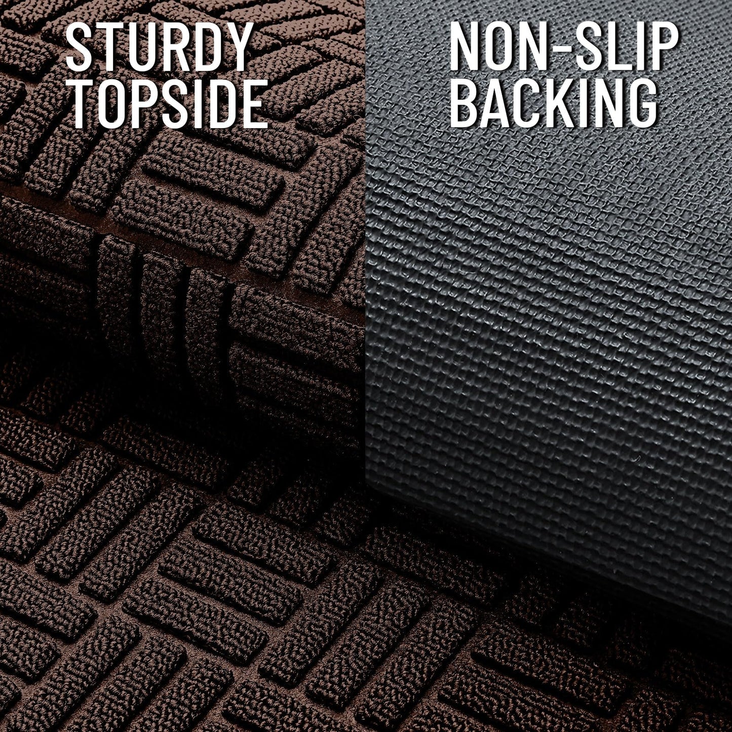 OLANLY Front Door Mat Outside Entrance 47x32, Absorbent, Heavy Duty Sturdy Natural Rubber Doormat Indoor Outdoor, Stain and Fade Resistant, Non-Slip Backing Low Profile Floor Mat for Entryway, Brown
