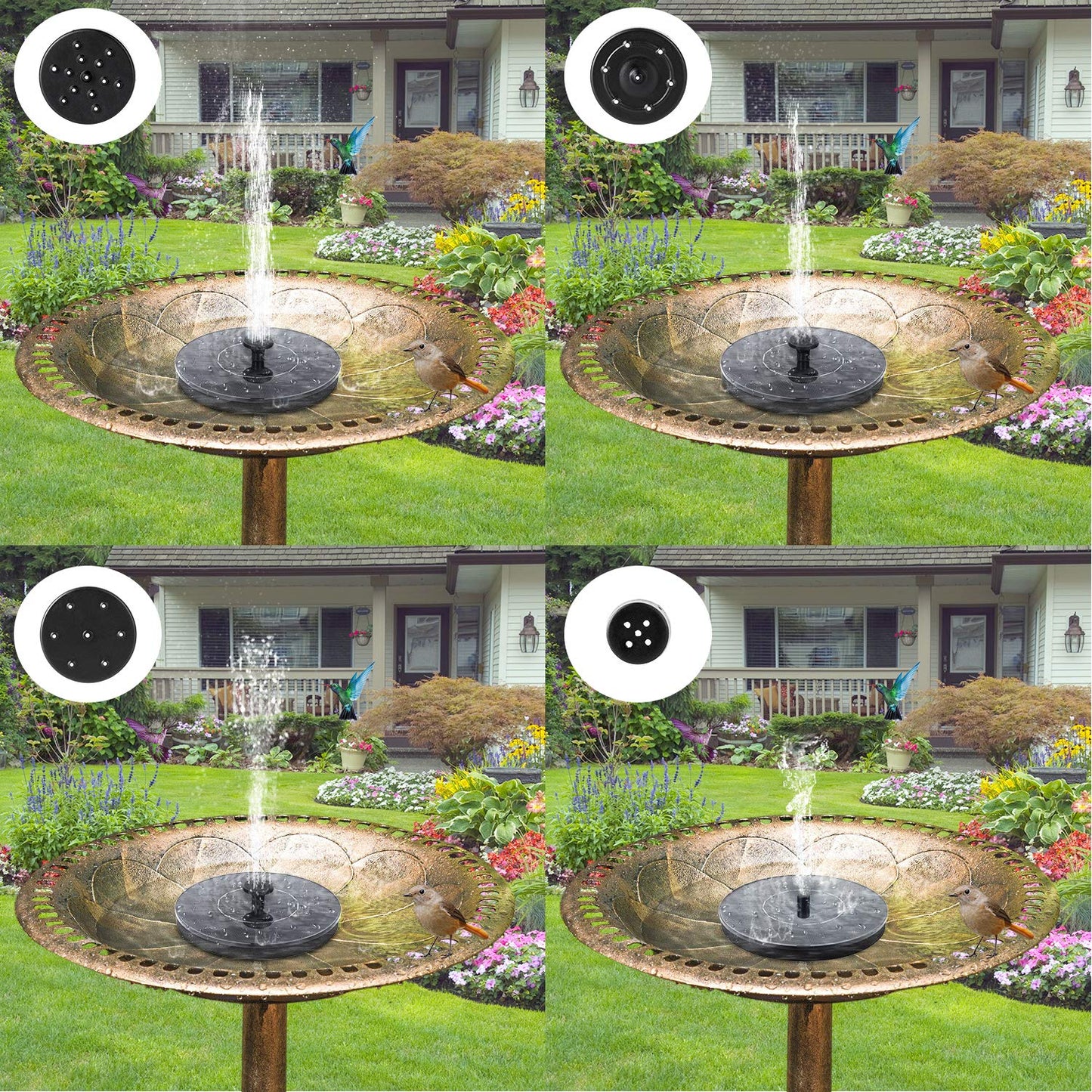 Mademax 1W Solar Bird Bath Fountain Pump, Solar Fountain, Free Standing Floating Solar Powered Water Fountain Pump for Bird Bath, Garden, Pond, Pool, Outdoor