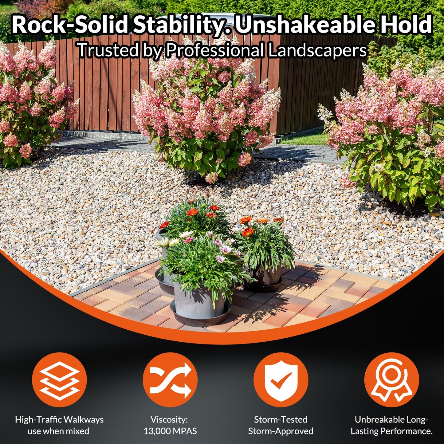 Shabebe Mulch Hold for Landscaping, 4 Gallon 20X Super Hold Rock Glue Gravel Binder,100% Water-Permeable Pea Gravel Stabilizer, Pet Safe Long Lasting Mulch Stone Adhesive for Paths, Patios & Borders