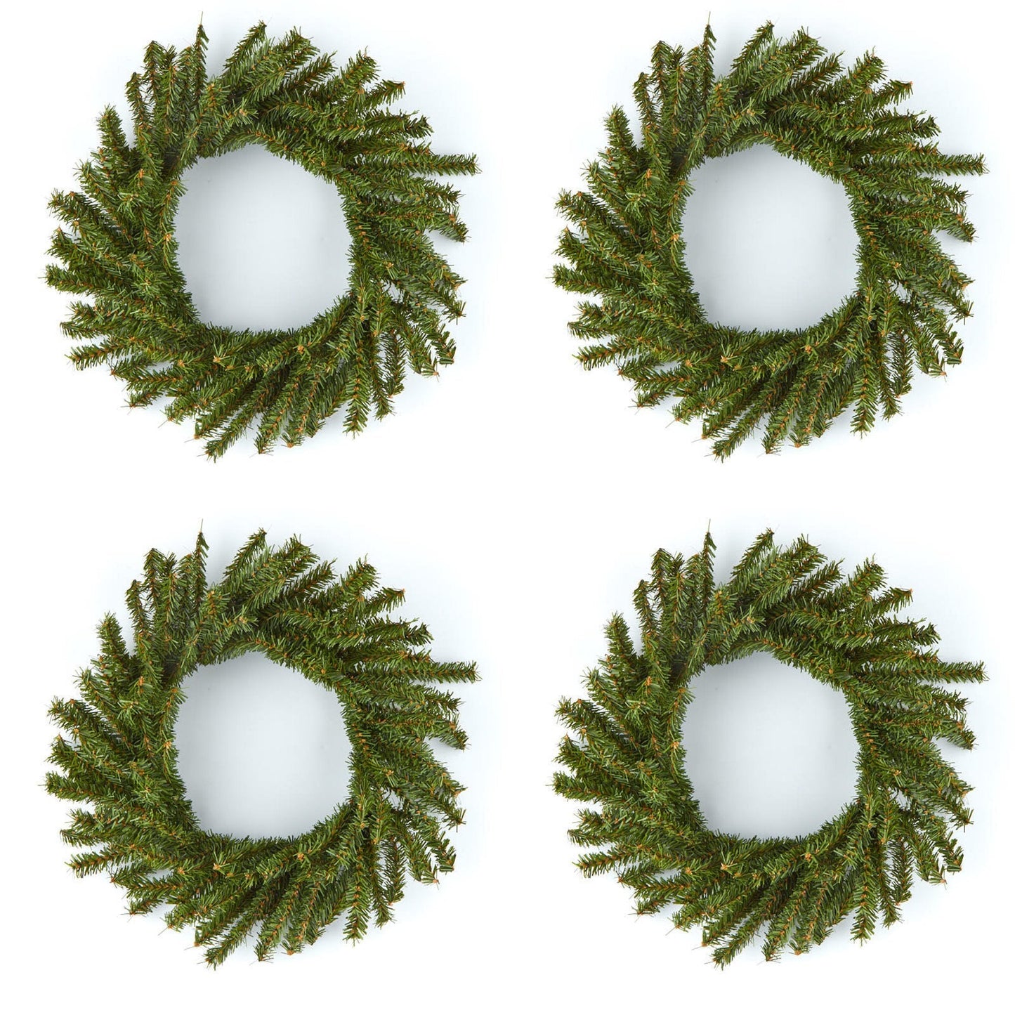 Pack of 4 Artificial Pine Wreaths (12 Inch) by Factory Direct Craft - Christmas Holiday Decoration for Front Door, Kitchen Cabinets, Dining Room Chairs and Tables