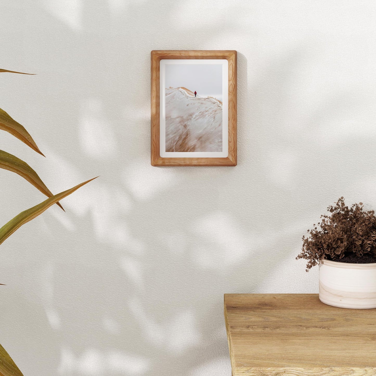 Dreamland 5x7 Picture Frame, USA-Sourced Cherry Wood Photo Frames with HD Tempered Glass, 5 x 7 Wooden Frame Matted to 4 x 6, 5x7 Frames Handcrafted Rounded Corner for Tabletop or Wall Display