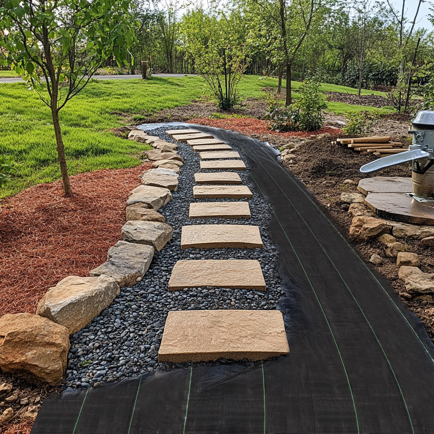 GRASSCLUB 3ft x 300ft Weed Barrier Landscape Fabric Heavy Duty Premium Weed Control Fabric Durable & Eco-Friendly Weed Block Gardening Mat Landscaping Fabric
