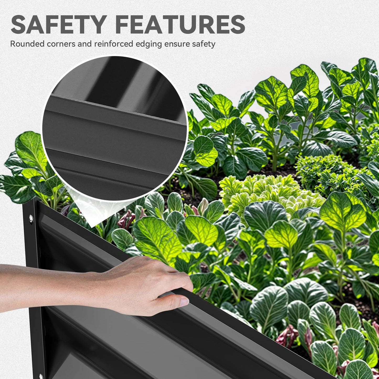 YITAHOME 72x36x18 in 2pcs Galvanized Raised Garden Bed Kit, Large Metal Planter Box with Gloves & Support Rod, Outdoor Flower Bed for Plants Vegetables, Black