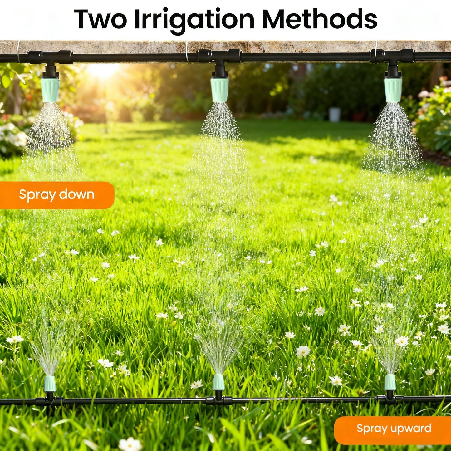 NACNO Drip Irrigation System，1/4" Blank Distribution Tubing Watering Hose, DIY Micro Sprinkler Automatic Plant Waterer for Garden, Greenhouse, Raised Bed, Patio & Outdoor Plants （65FT