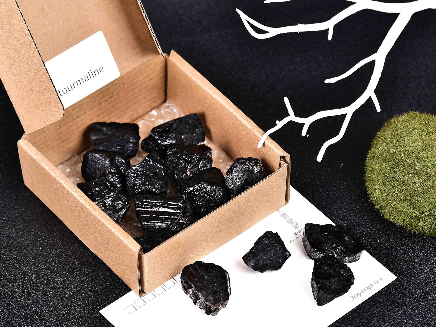 JIC Gem 12-16Pcs 0.7 Lbs Irregular Shape Black Tourmaline Raw Crystal Bulk Natural Black Tourmaline Quartz Crystals and Healing Stones,Madagascar Gemstone Rough Stones Crystal Bulk