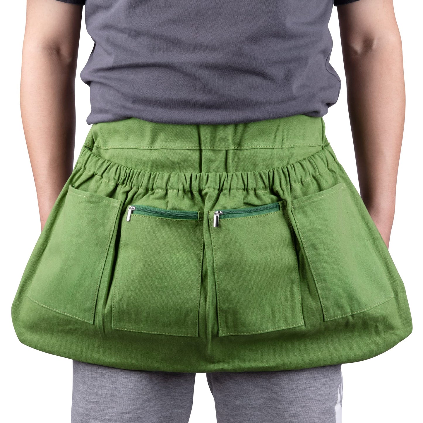 codree 2PCS Harvest Apron for Garden Vegetable-Adjustable Harvest Picking Apron with 4 Pockets for Gardeners Pick Fruit Berry Weeding