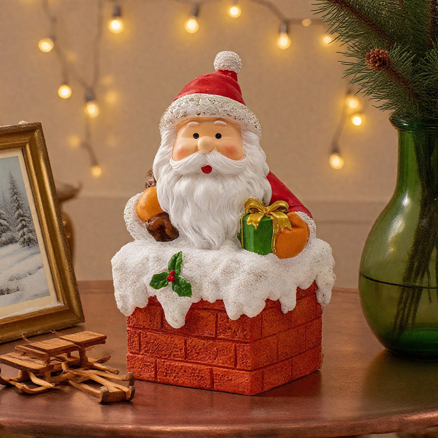 Christmas Santa Claus Decoration for Home, 6.7in Holiday Figurine,Christmas Gift For Mom，GrandMom，Friends
