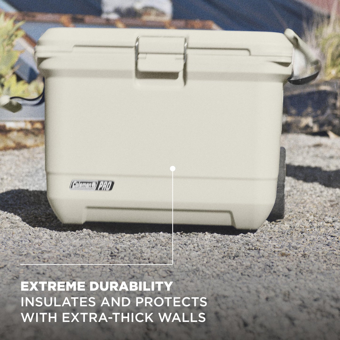 Coleman Pro Heavy-Duty 55qt Wheeled Ultra-Light Premium Hard Cooler, Extra-Thick Insulation Keeps Ice up to 5 Days, 92-Can Capacity, Heavy-Duty Wheels