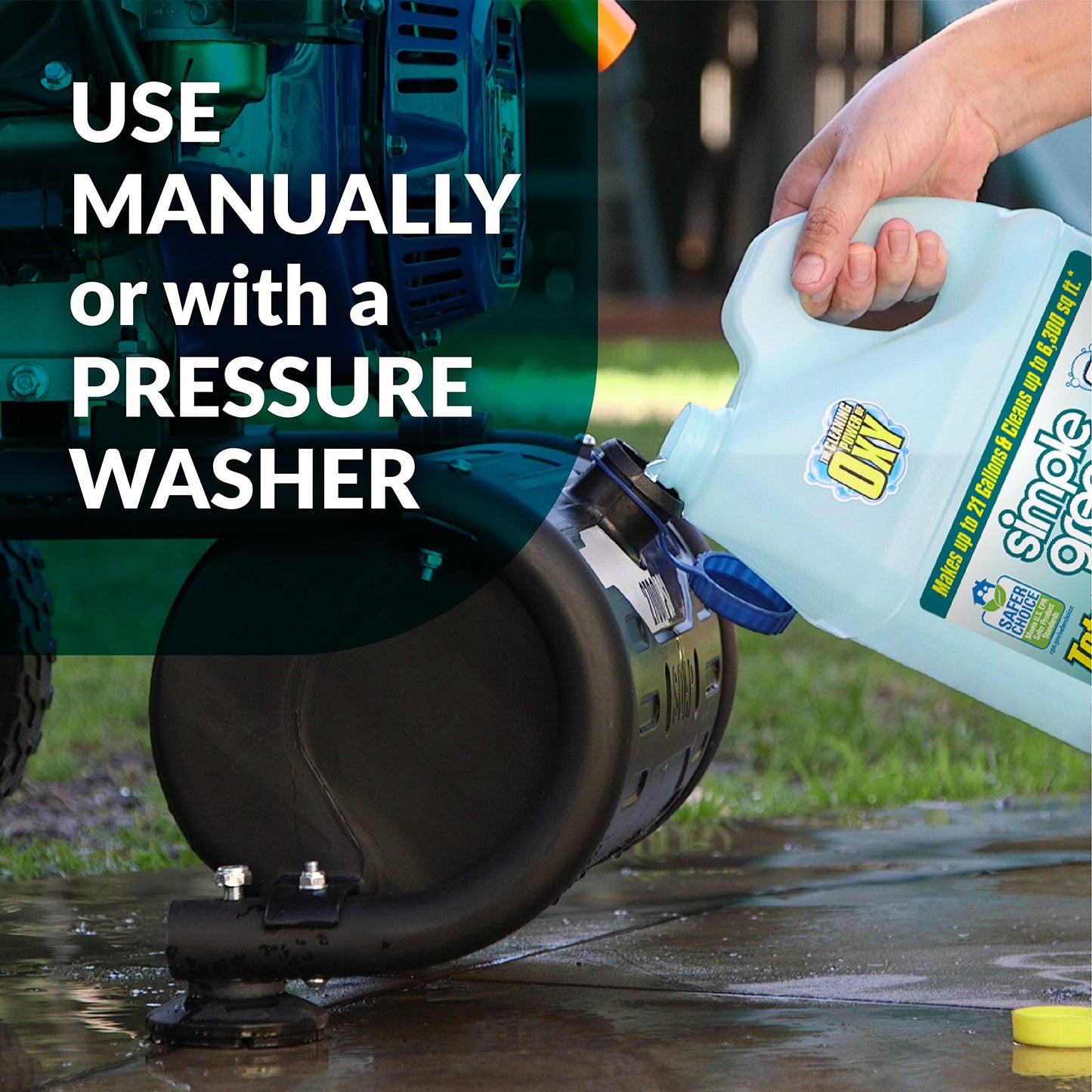 Simple Green Oxy Solve Total Outdoor Cleaner Concentrate, Pressure Washer & Manual Use, EPA Safer Choice Certified, Peroxide Cleaner for Wood, Concrete, Vinyl & More