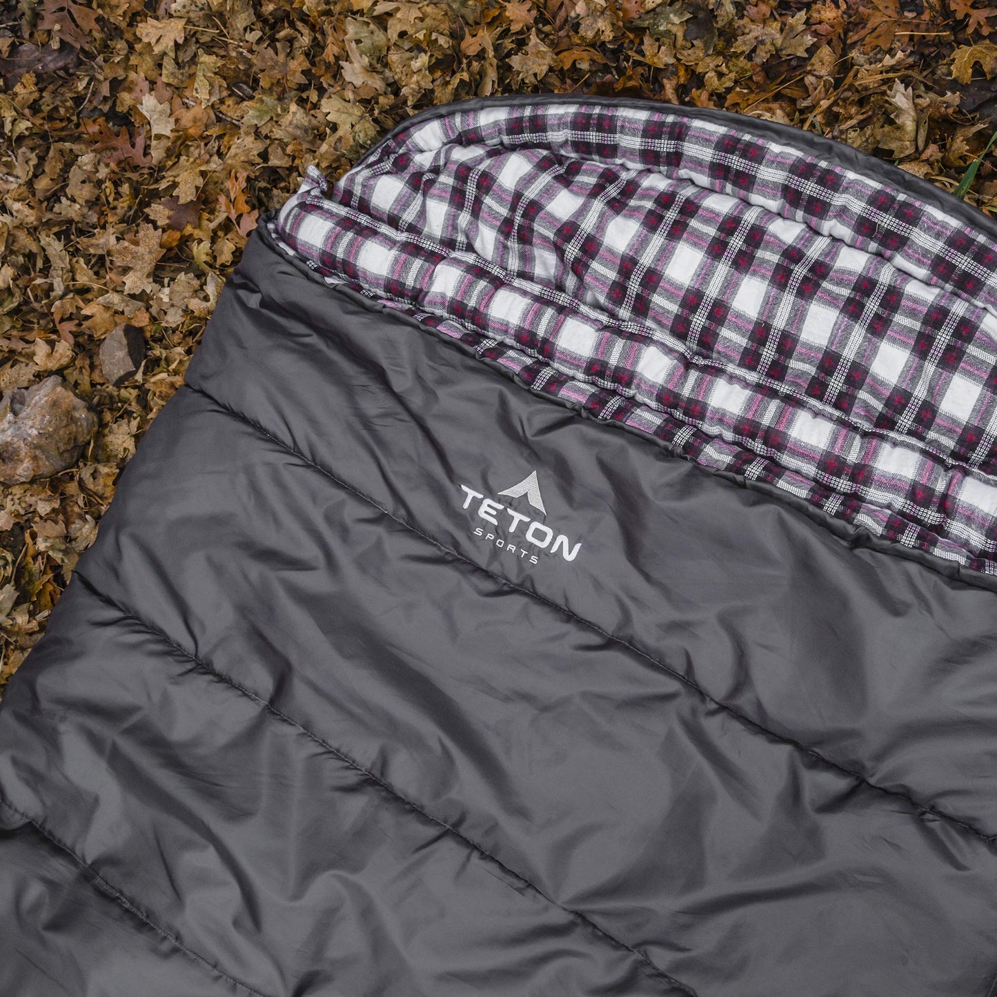 Teton Fahrenheit XXL, +20F Degree Sleeping Bag, All Weather Sleeping Bag for Adults, Camping Made Easy and Warm. Compression Sack Included, Grey, Left Zip