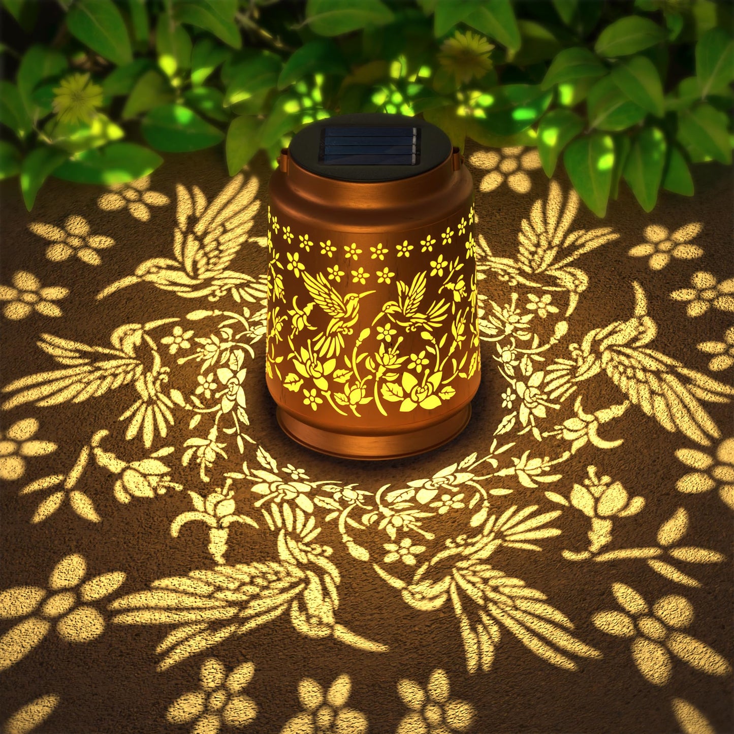 Hummingbird Solar Lantern for Garden Outdoor Decor Waterproof – Hanging Metal Light Decoration for Patio, Yard, Lawn, Pathway, Backyard – Hummingbird Birthday Gifts for Women, Mom, Grandma