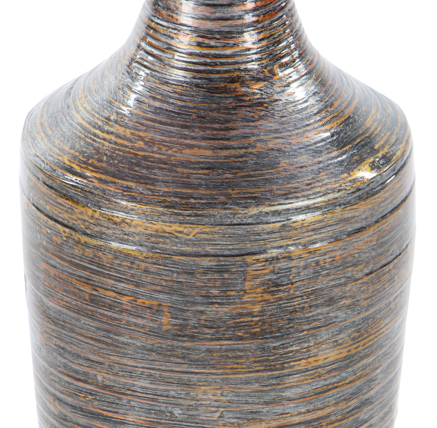 Deco 79 Bamboo Wood Decorative Vase Tall Floor Centerpiece Vase with Lacquer, Vase for Home Decoration 8" x 8" x 23", Dark Brown