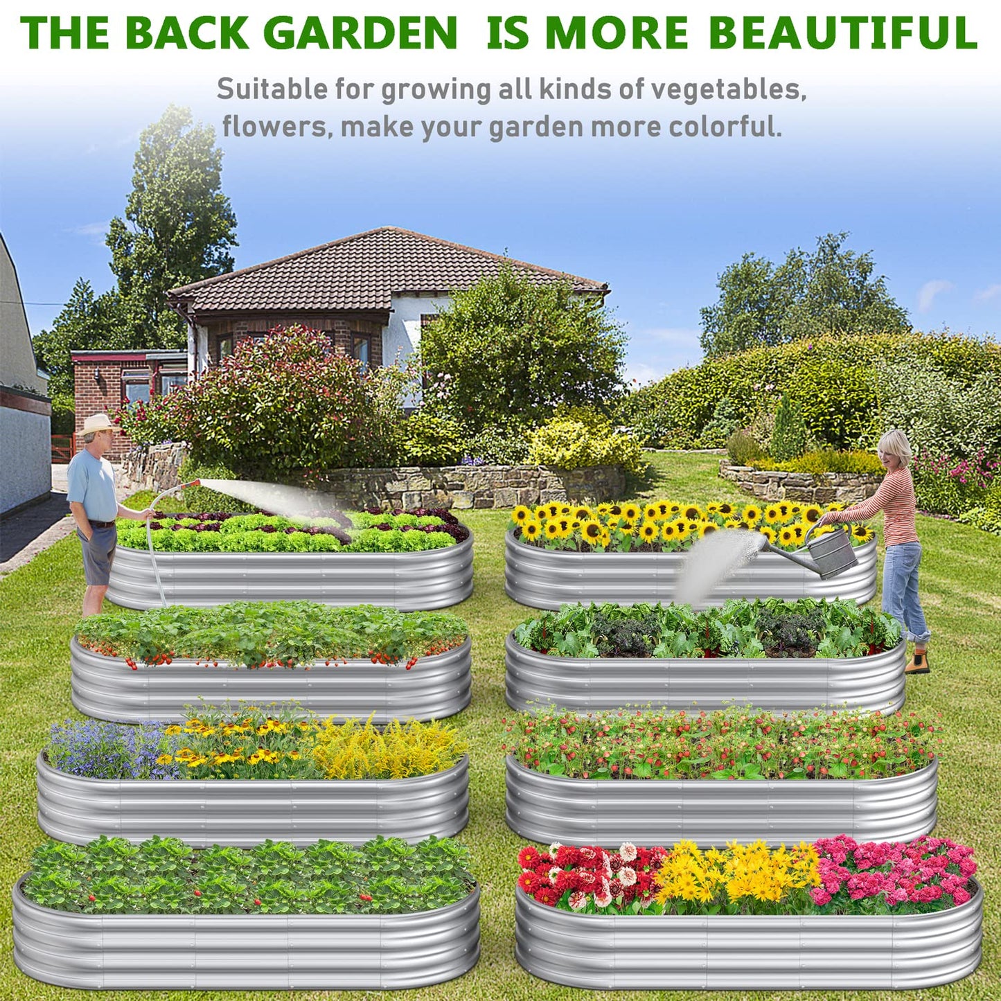 Mostmahes 6x2.3x1ft Raised Garden Bed for Flowers, Outdoor Raised Planter Box, Backyard Raised Garden Bed for Plant