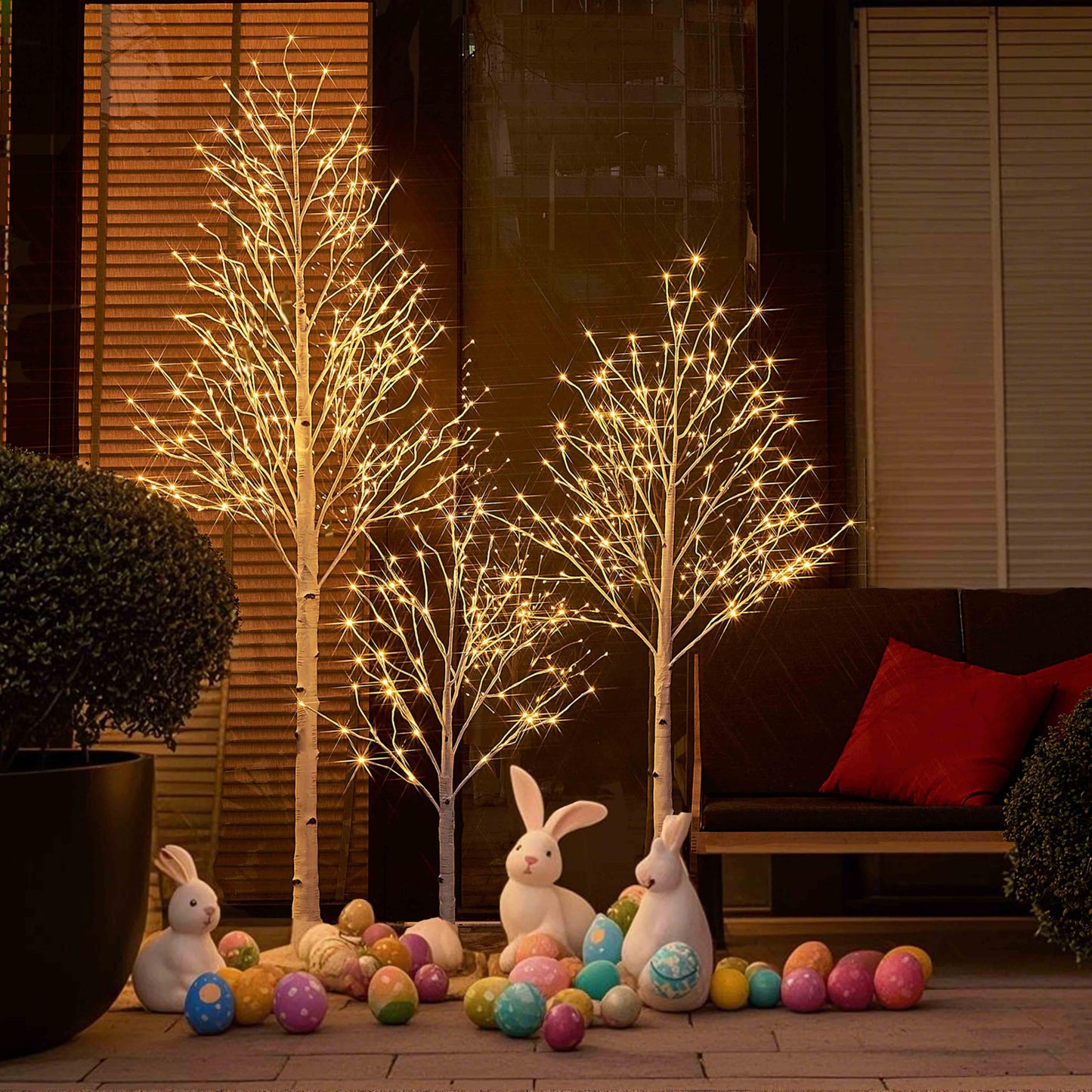 Hairui Lighted White Birch Tree 6FT, Twig Tree with Lights Plug in for Christmas Wedding Party Easter Decorations Indoor Outdoor Use
