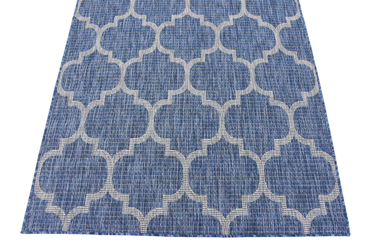 Unique Loom Outdoor Trellis Collection Area Rug (4' 1" x 6' 1" Rectangle, Navy Blue/ Ivory)