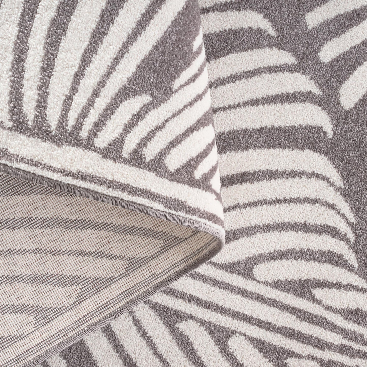 Tommy Bahama Lanai Palm Leaves Indoor Outdoor Area Rug, Leaf Tropical Design, UV Fade Resistant, Dark Grey/Ivory, 3'11"x5'2"