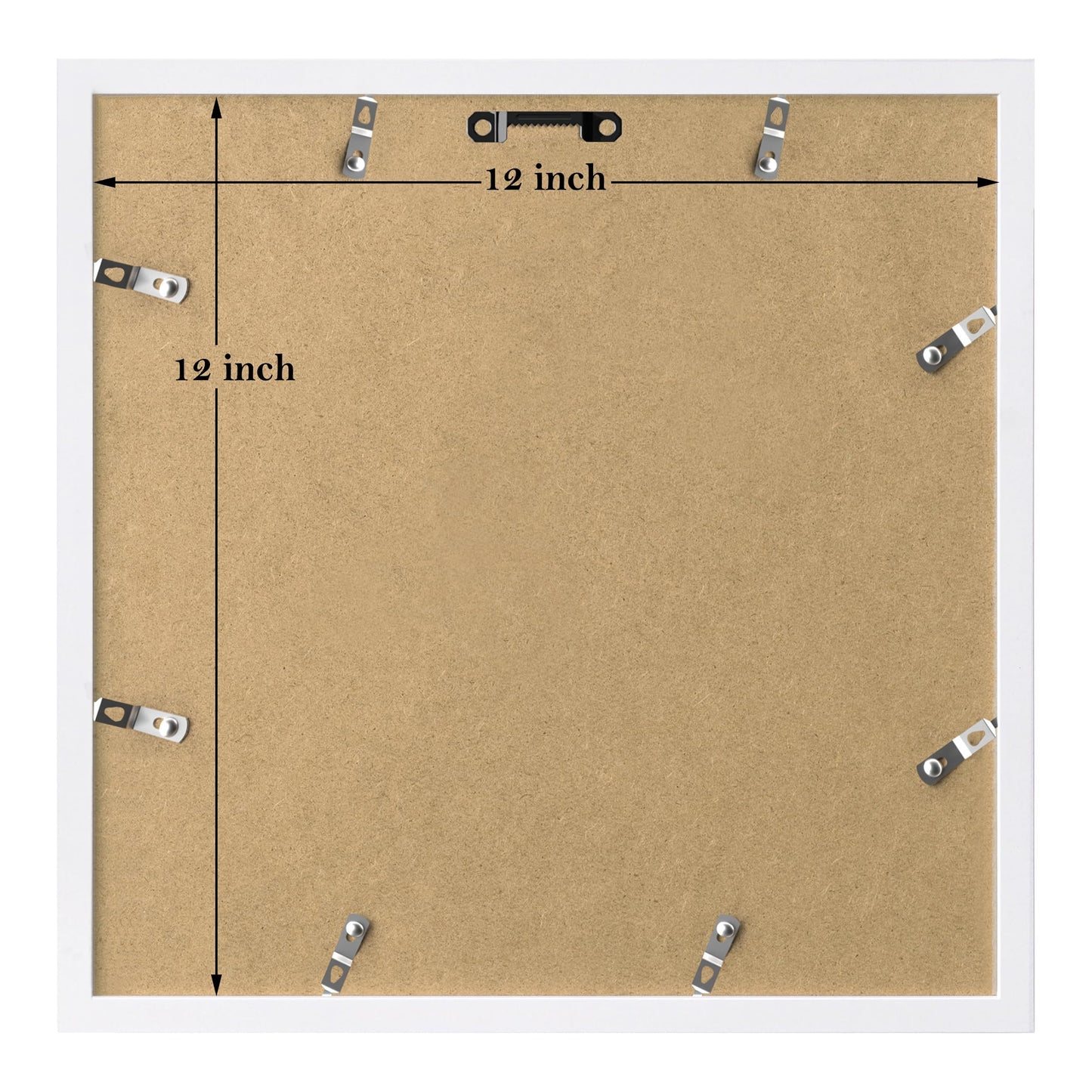 eletecpro 12x12 Picture Frames Set of 9 with Clear Acrylic Cover, Display 8x8 Photos with Mat or 12x12 Without, Classic and Sturdy Square Collage Gallery Wall Decor, Easy Wall Mount, White