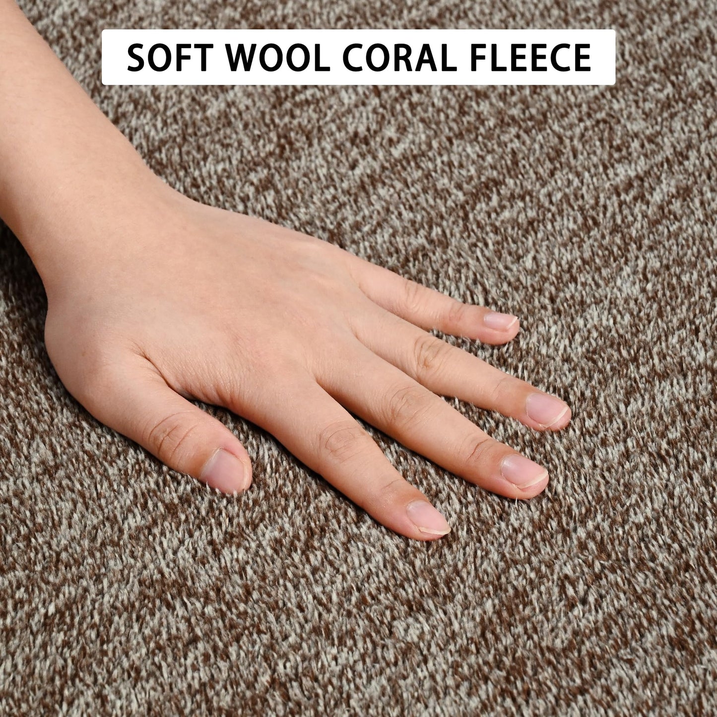 Tepook Soft Rugs for Living Room Bedroom, 4x6 Brown Modern Washable Non-Slip Area Rug, Indoor Memory Foam Carpets for Boys Girls Room Home Decor