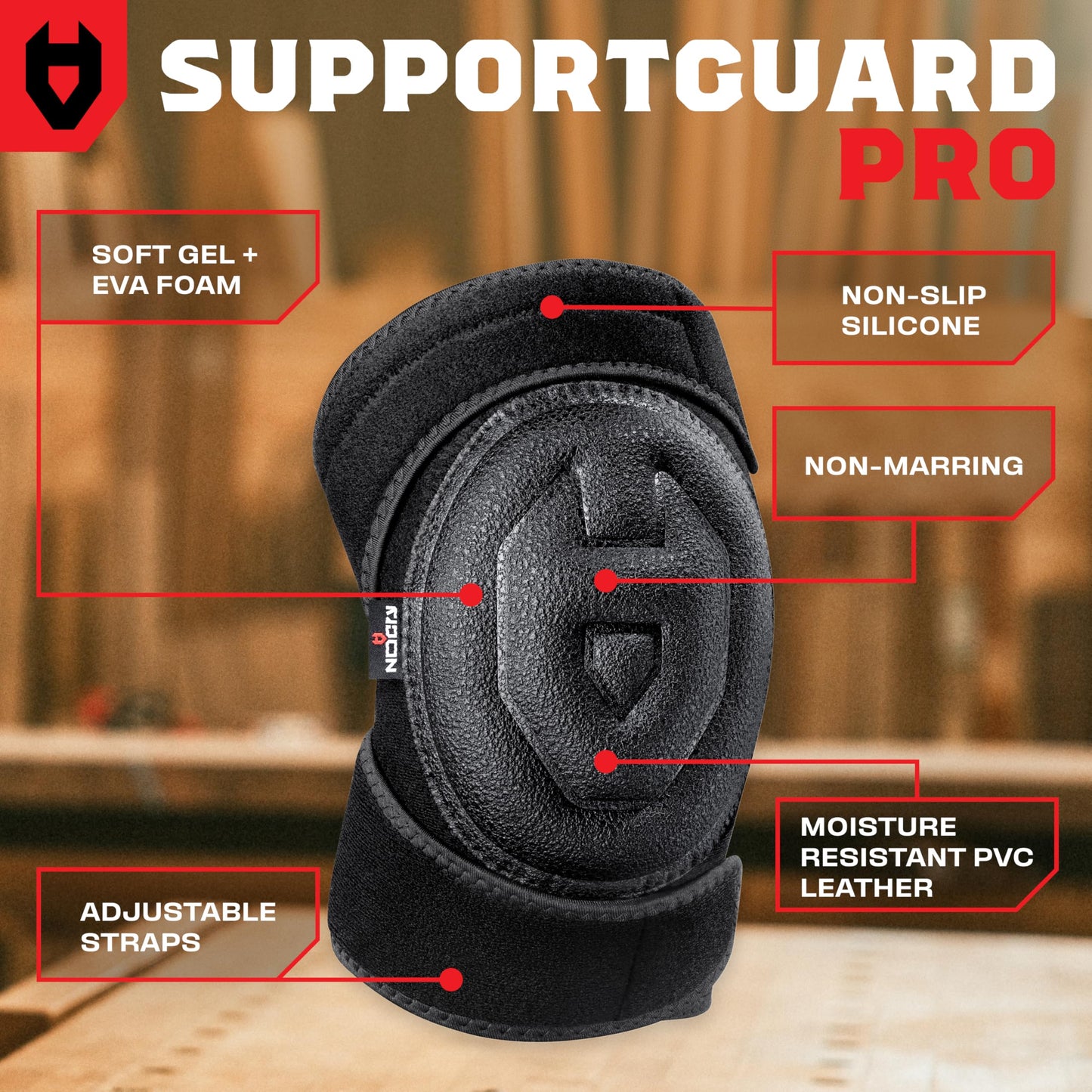 NoCry Gel Knee Pads for Men and Women with Soft Foam Cushion — Waterproof Anti-Slip Cap and Easy to Use, Adjustable Non-Slip Straps — Durable, Lightweight Design — Perfect for Gardening Work